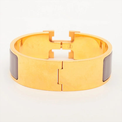 Hermes Click-Clack H Bangle GM Purple/Gold Bracelet