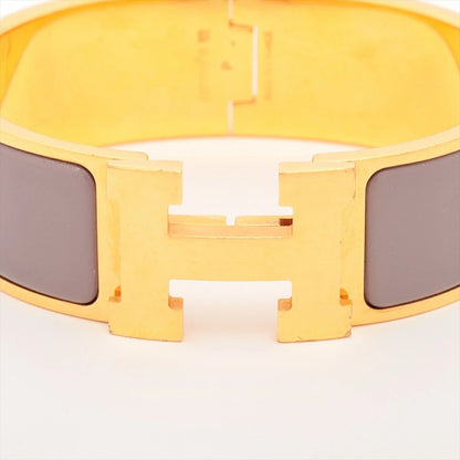 Hermes Click-Clack H Bangle GM Purple/Gold Bracelet