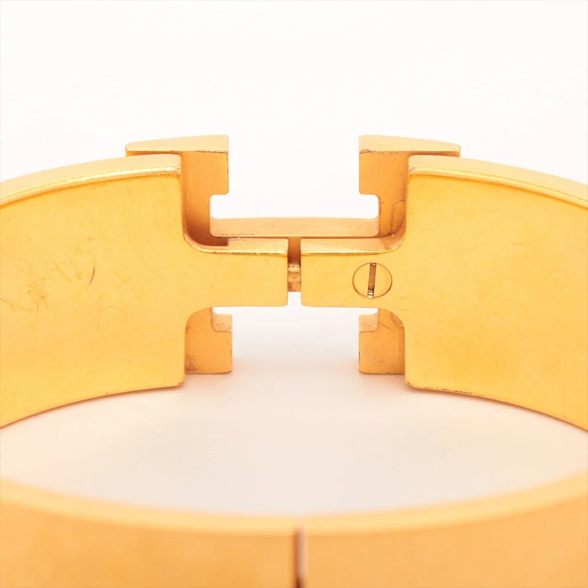 Hermes Click-Clack H Bangle GM Purple/Gold Bracelet