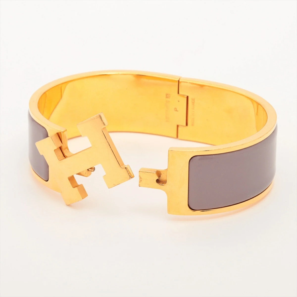 Hermes Click-Clack H Bangle GM Purple/Gold Bracelet