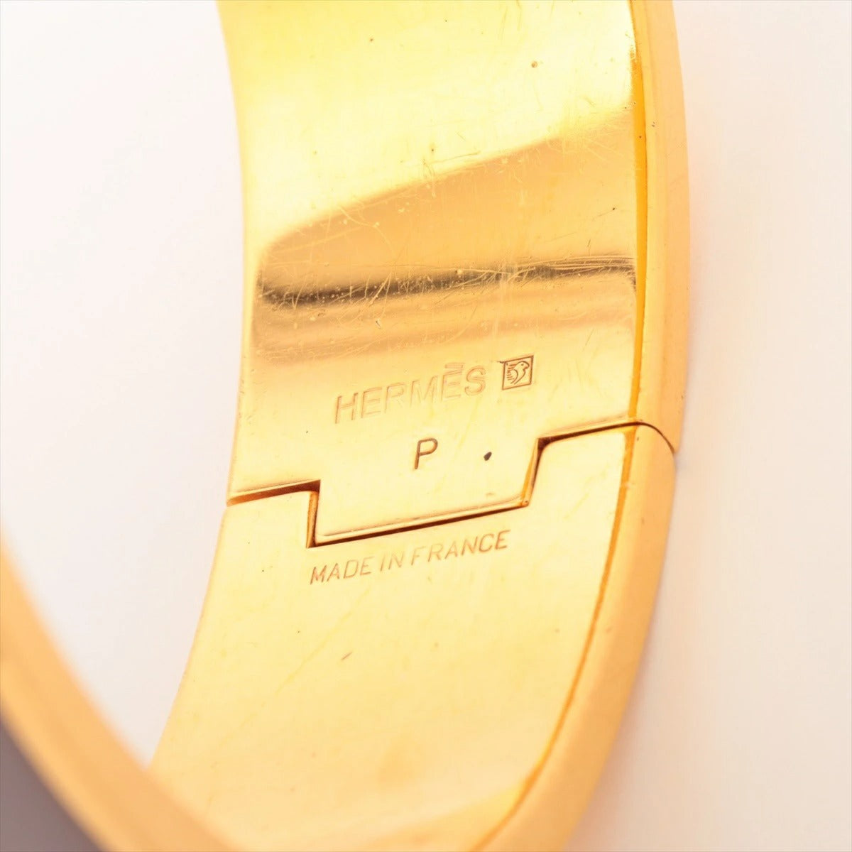 Hermes Click-Clack H Bangle GM Purple/Gold Bracelet