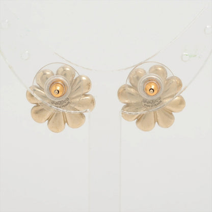 Chanel Coco Mark Earrings 18C Flower Rhinestone