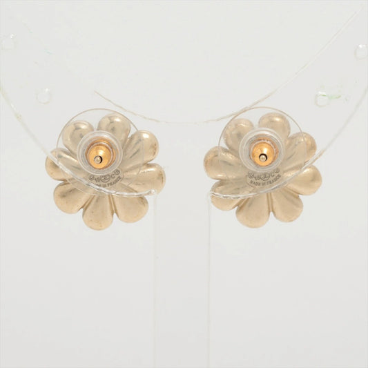 Chanel Coco Mark Earrings 18C Flower Rhinestone
