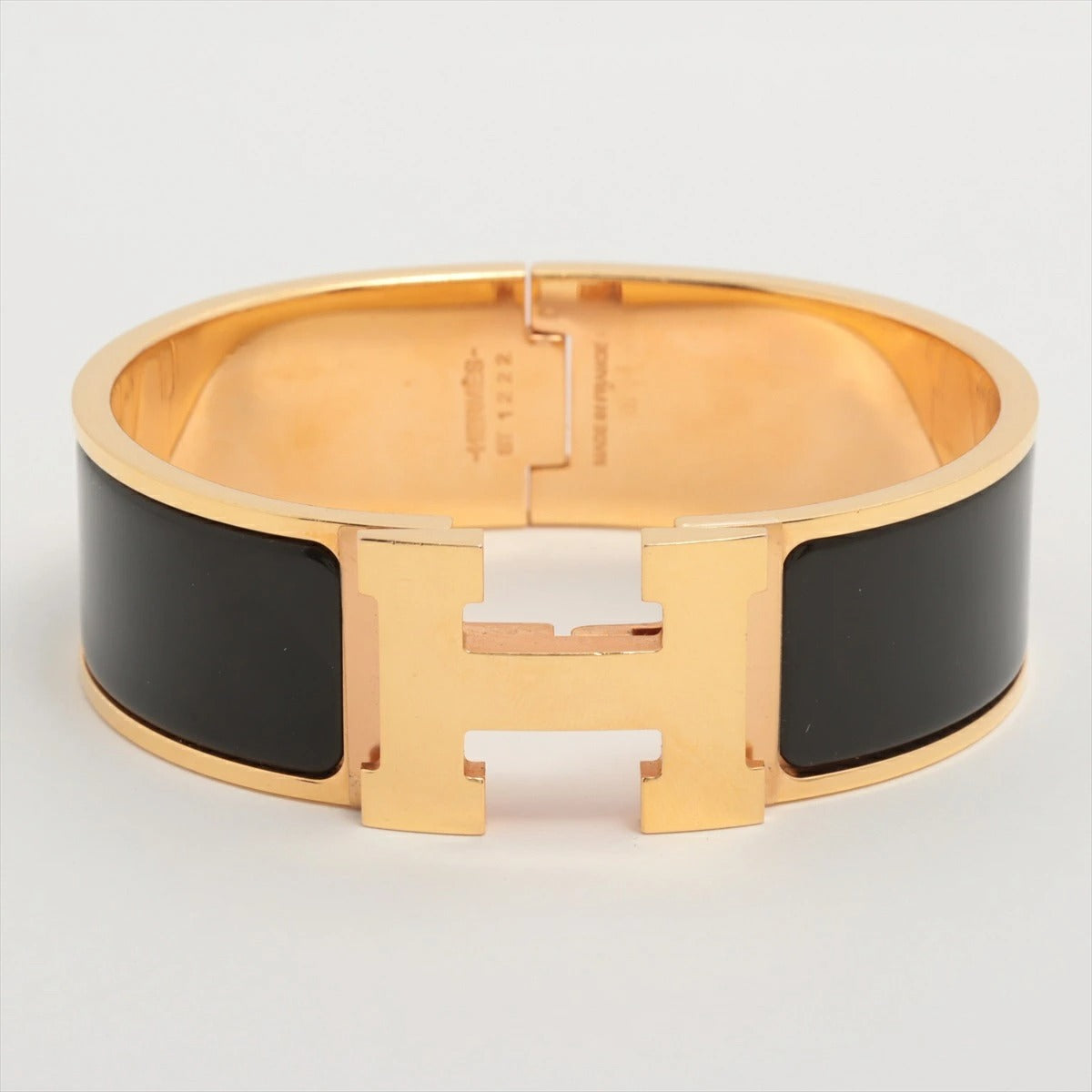 Hermes H Bangle Click Clack GM Gold/Black