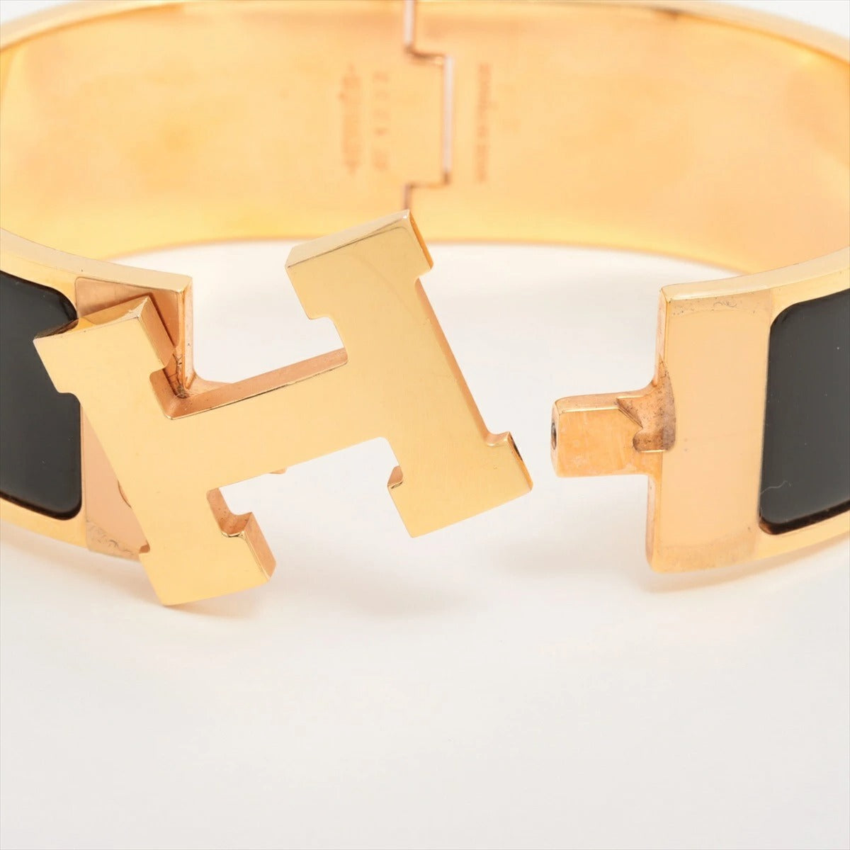 Hermes H Bangle Click Clack GM Gold/Black