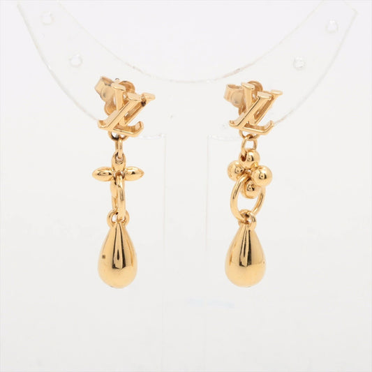 Louis Vuitton Boucle de Reuil Earrings LV Flower Gram M00771 Gold