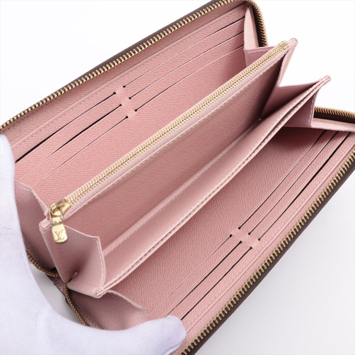 Louis Vuitton Damier Zippy Wallet N60046 Rose Ballerine Round Zip