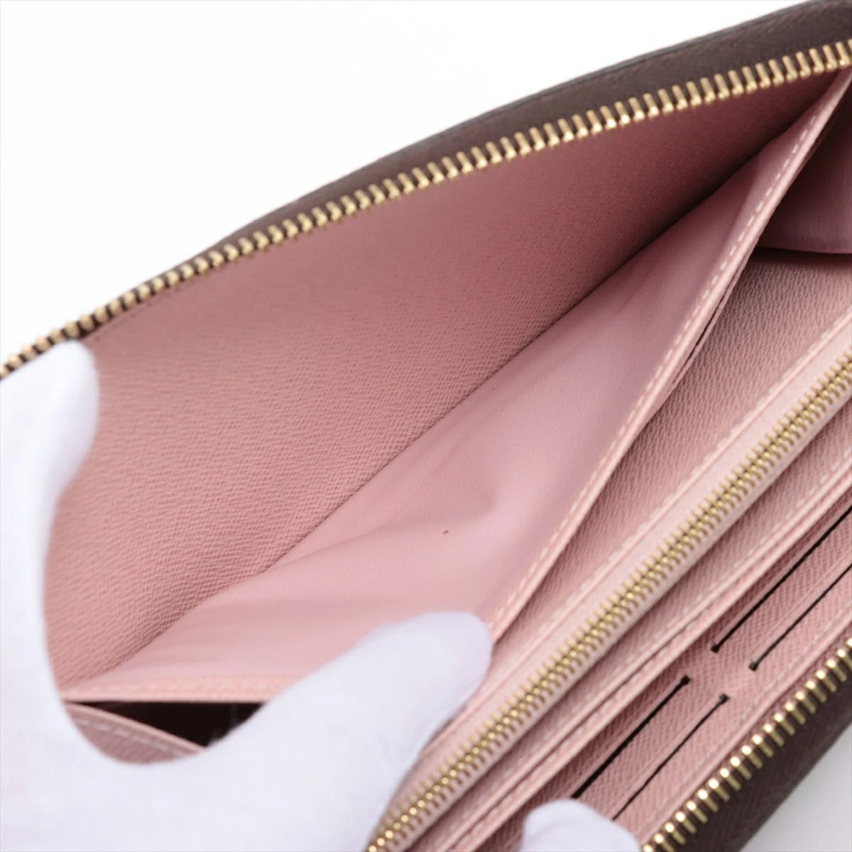 Louis Vuitton Damier Zippy Wallet N60046 Rose Ballerine Round Zip
