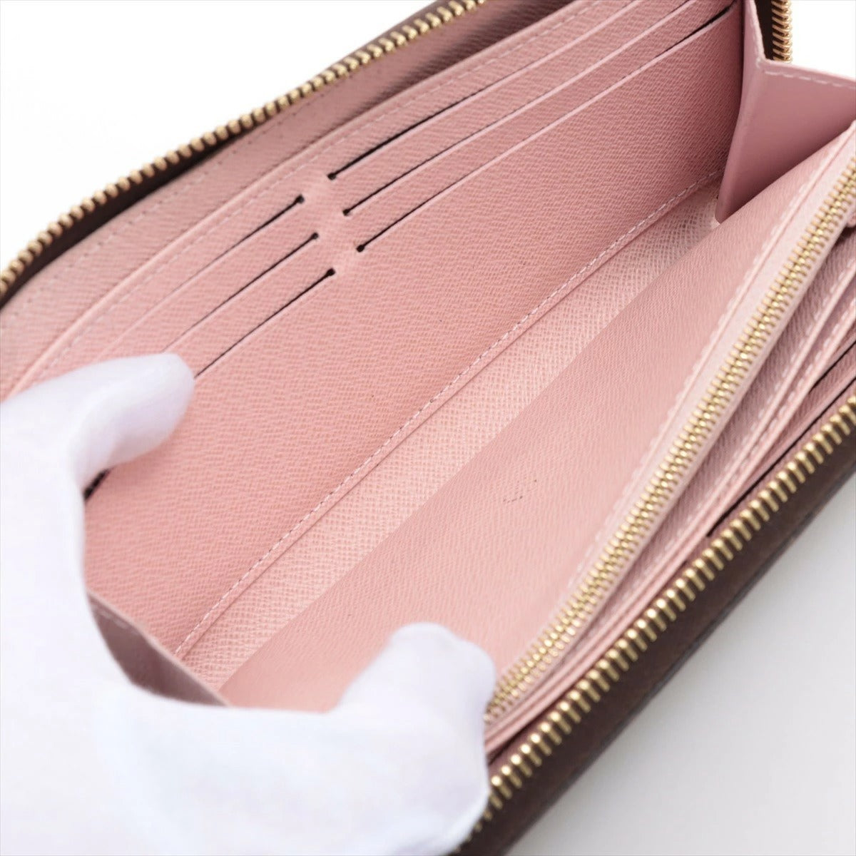Louis Vuitton Damier Zippy Wallet N60046 Rose Ballerine Round Zip