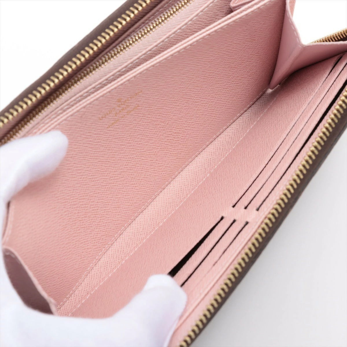 Louis Vuitton Damier Zippy Wallet N60046 Rose Ballerine Round Zip