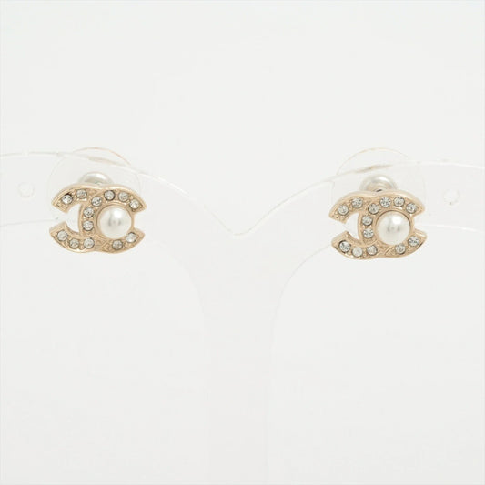 Chanel Coco Mark Earrings, Pearl, Rhinestone A20B