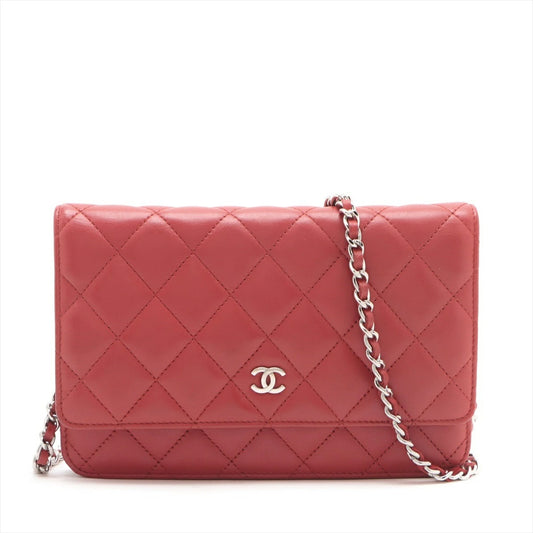 Chanel Matelasse Lambskin Chain Wallet 18th Series Cards and Stickers Included Crossbody Pochette