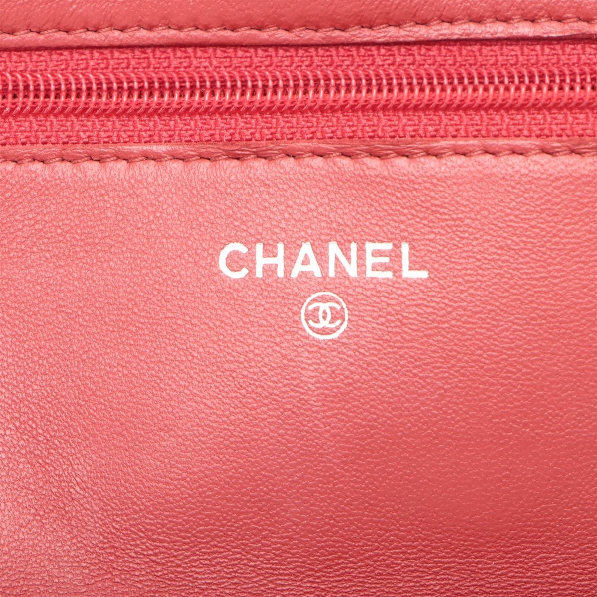 Chanel Matelasse Lambskin Chain Wallet 18th Series Cards and Stickers Included Crossbody Pochette
