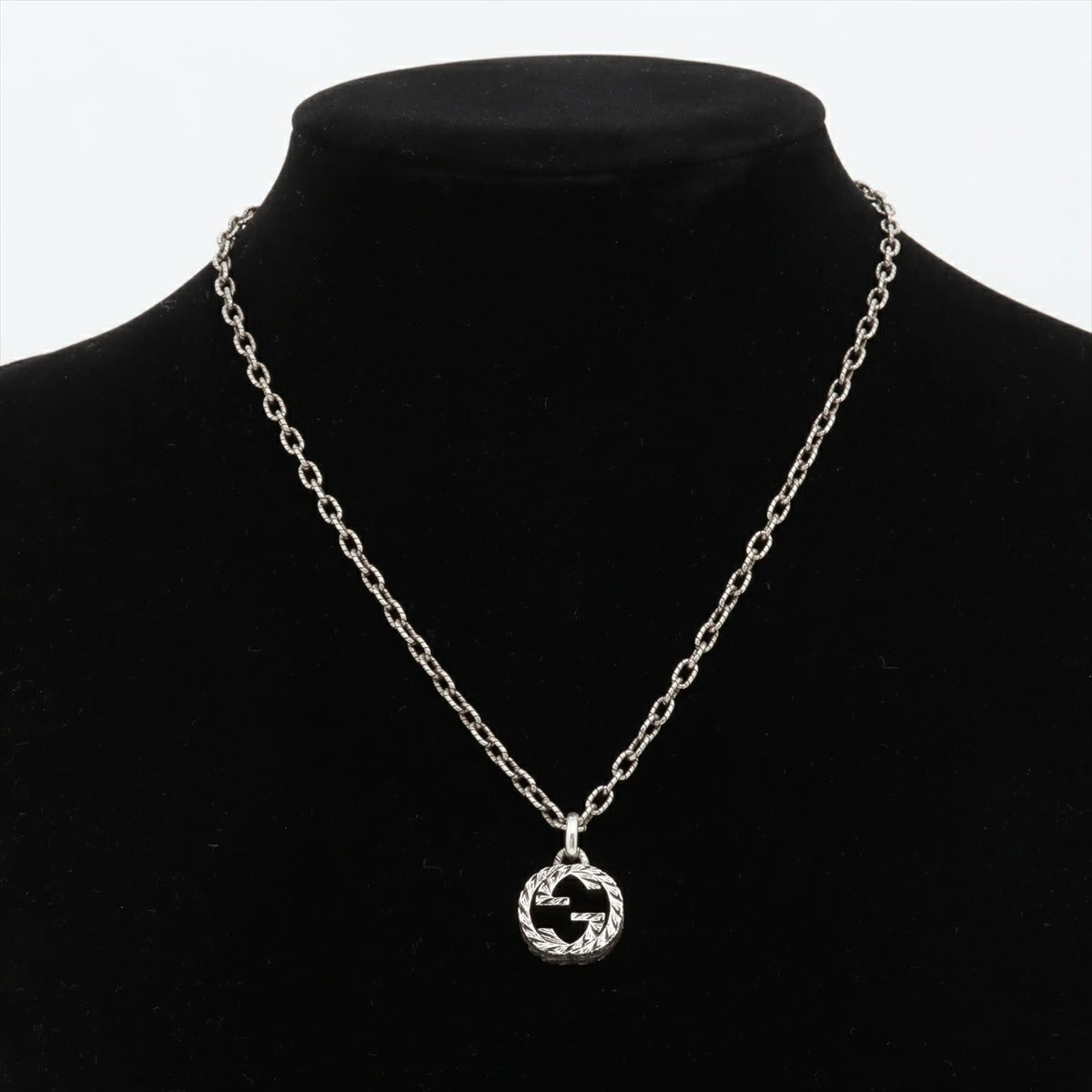 Gucci Interlocking G Arabesque Necklace Silver 925 18.4g
