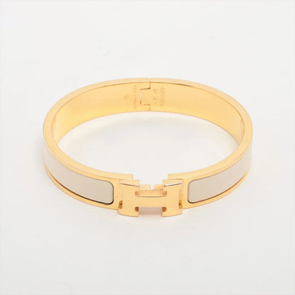 Hermes H Bangle Click H GM  Bracelet off-White/Gold