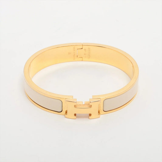 Hermes H Bangle Click H GM  Bracelet off-White/Gold