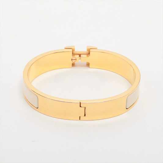 Hermes H Bangle Click H GM  Bracelet off-White/Gold