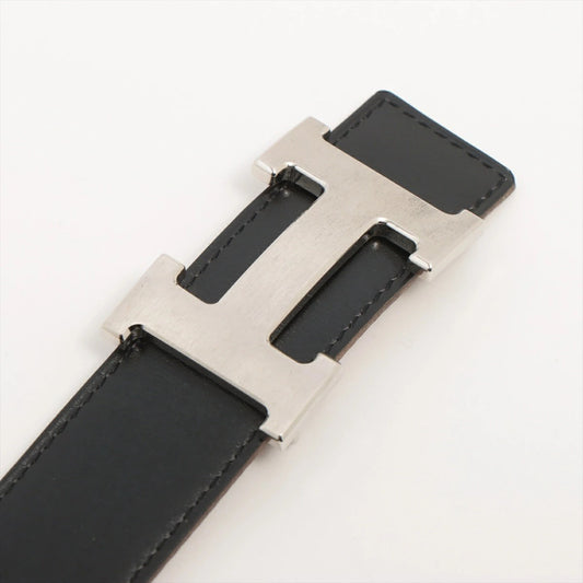Hemès Constance H Belt, reversible, black/gold/silver, size 80