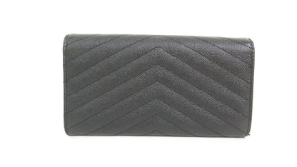 Yves Saint Laurent Cassandra V-Stitch Leather Wallet 372264
