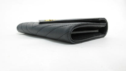 Yves Saint Laurent Cassandra V-Stitch Leather Wallet 372264