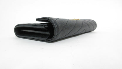 Yves Saint Laurent Cassandra V-Stitch Leather Wallet 372264