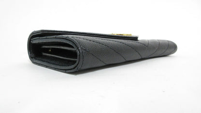 Yves Saint Laurent Cassandra V-Stitch Leather Wallet 372264