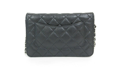 Chanel Matelasse Caviar Leather Chain Wallet WOC Black 27 Series