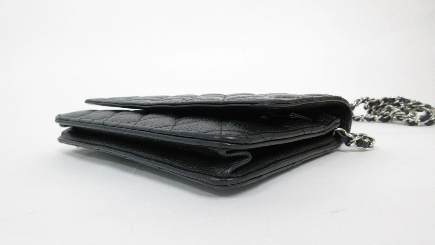 Chanel Matelasse Caviar Leather Chain Wallet WOC Black 27 Series
