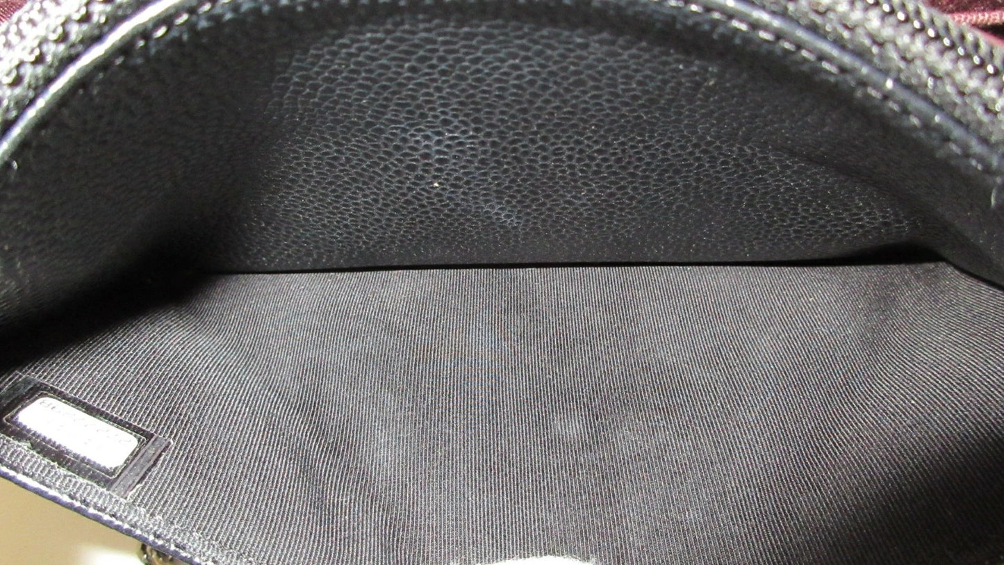 Chanel Matelasse Caviar Leather Chain Wallet WOC Black 27 Series