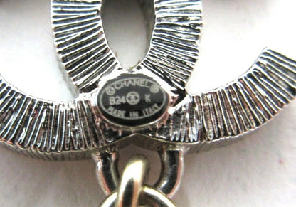 Chanel Coco Mark B24K Earrings, Coco Flower Earrings, Silver/Gold