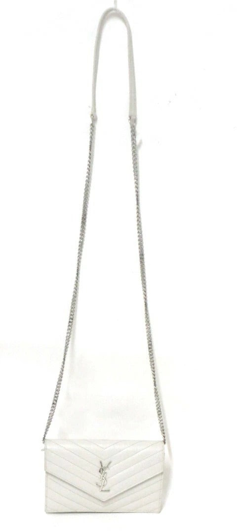 Yves Saint Laurent Paris Cassandra Leather Chain Wallet 393953