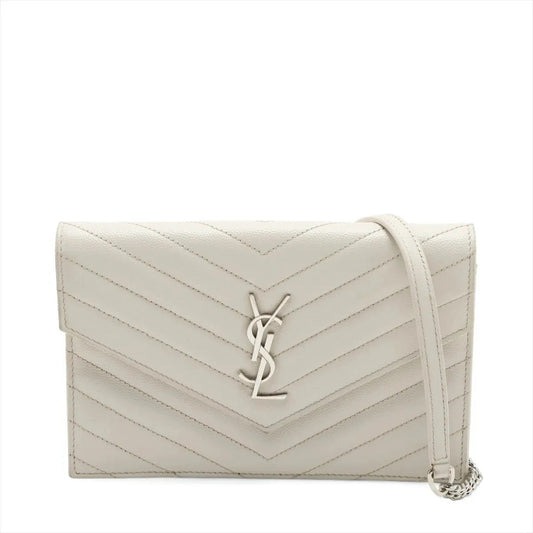 Yves Saint Laurent Paris Cassandra Leather Chain Wallet 393953