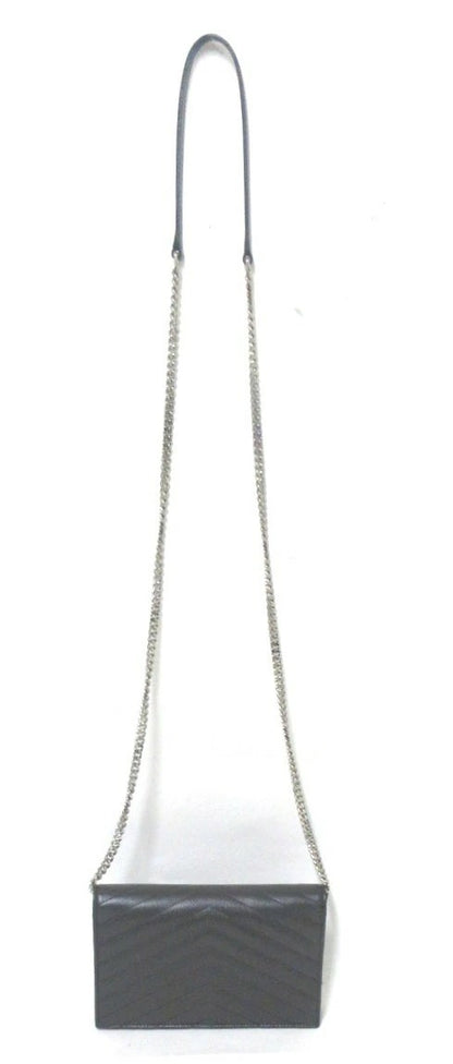 Yves Saint Laurent Paris Cassandra Leather Chain Wallet 393953