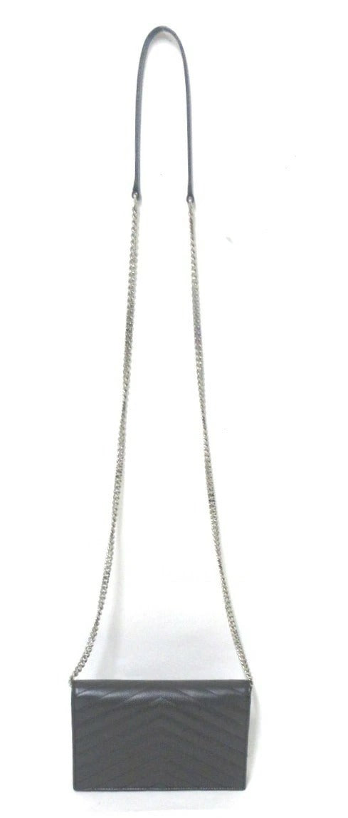 Yves Saint Laurent Paris Cassandra Leather Chain Wallet 393953