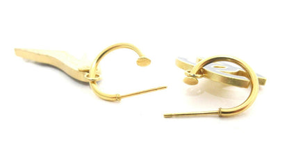 Chanel Coco Mark Heel Logo Earrings, Black/Gold, 02A