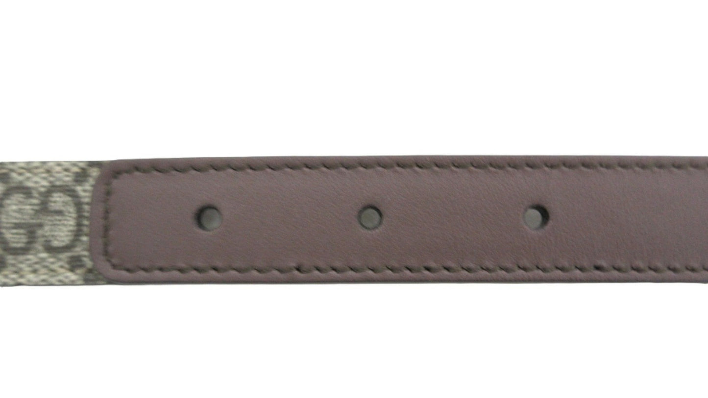 Gucci GG Supreme Double G Marmont Belt, Size 85/34, Brown/Gold, 409417