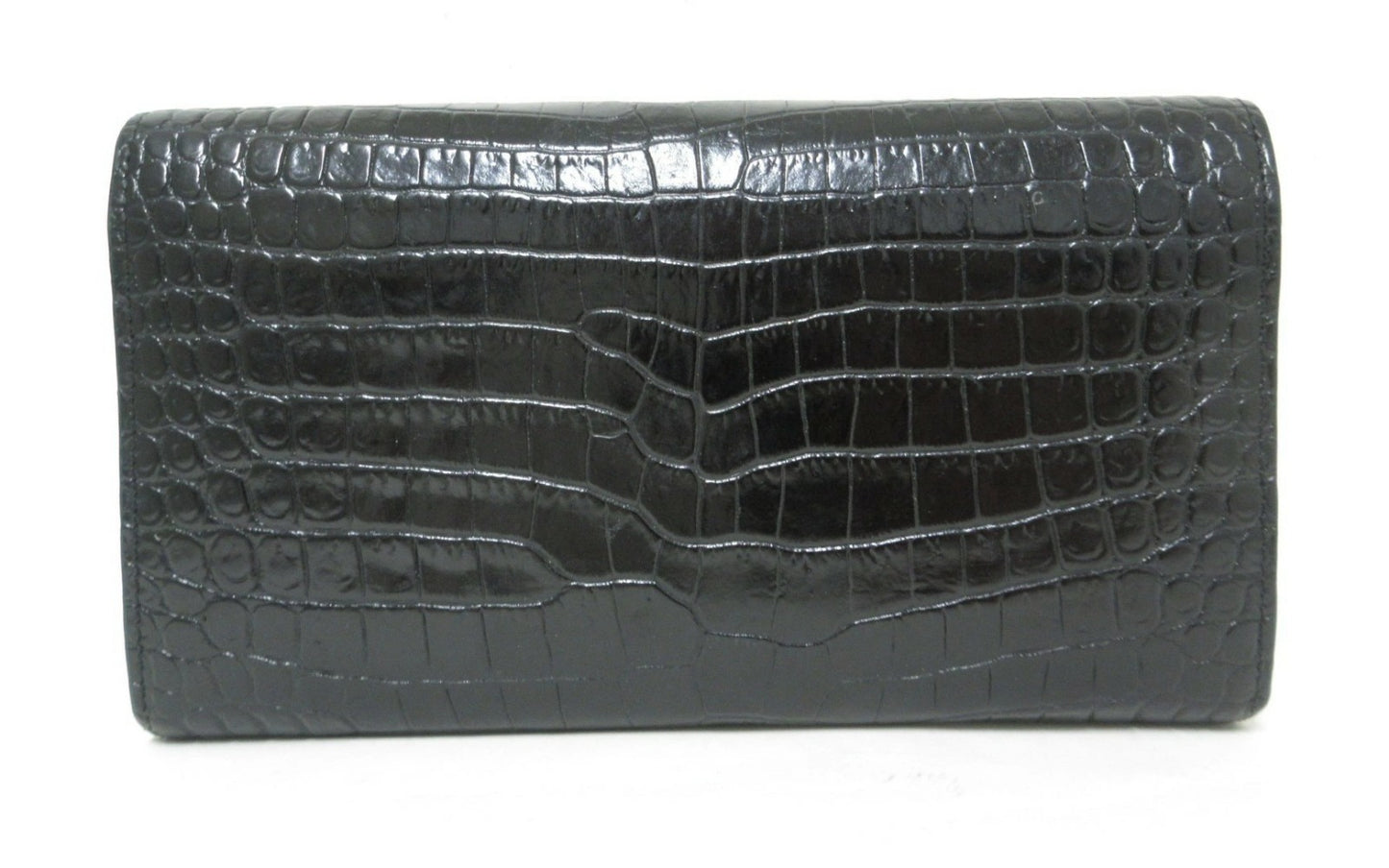 YvesSaint Laurent Paris YSL Line Crocodile Embossed Long Wallet 372266