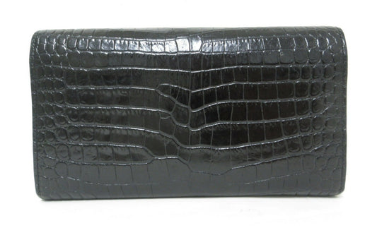 YvesSaint Laurent Paris YSL Line Crocodile Embossed Long Wallet 372266
