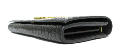 YvesSaint Laurent Paris YSL Line Crocodile Embossed Long Wallet 372266