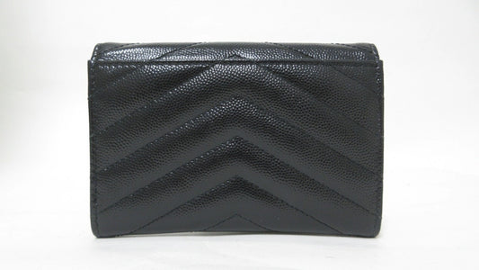 Saint Laurent Paris V-Stitch YSL Logo Leather Card Case 414404