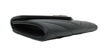 Saint Laurent Paris V-Stitch YSL Logo Leather Card Case 414404