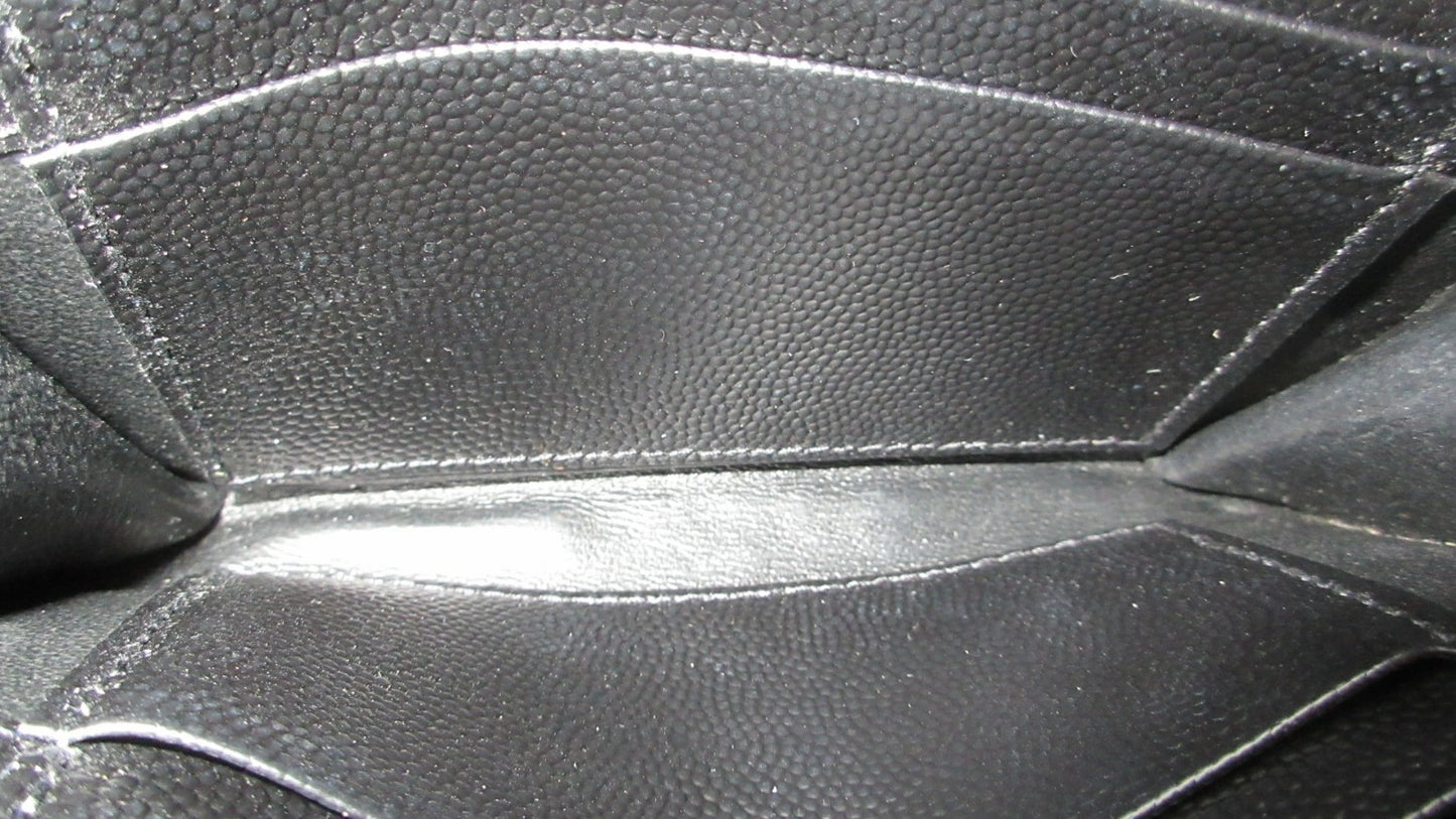 Saint Laurent Paris V-Stitch YSL Logo Leather Card Case 414404