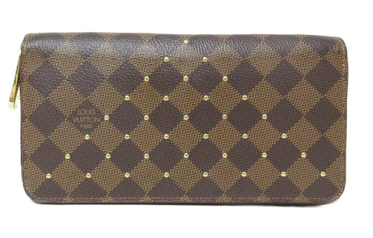 Louis Vuitton Damier Ebene Studded Zippy Wallet N60122