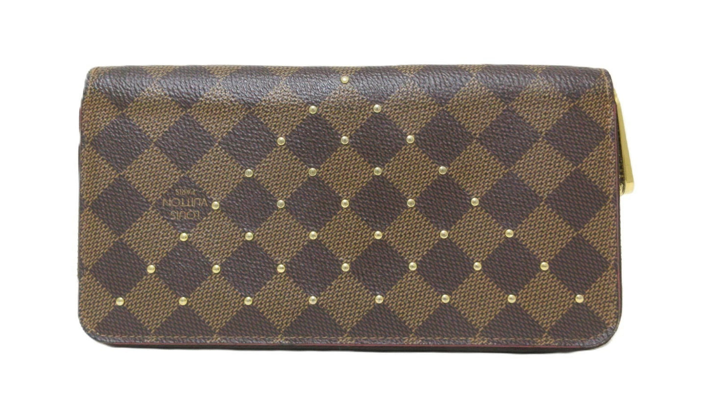 Louis Vuitton Damier Ebene Studded Zippy Wallet N60122