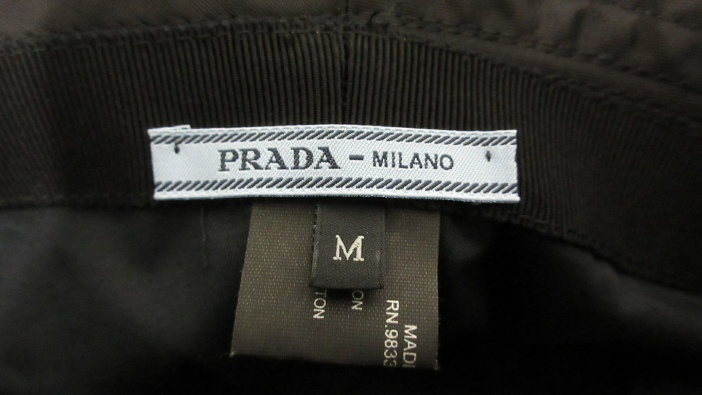 Prada Triangle Logo Hat IHC137 Black Hat
