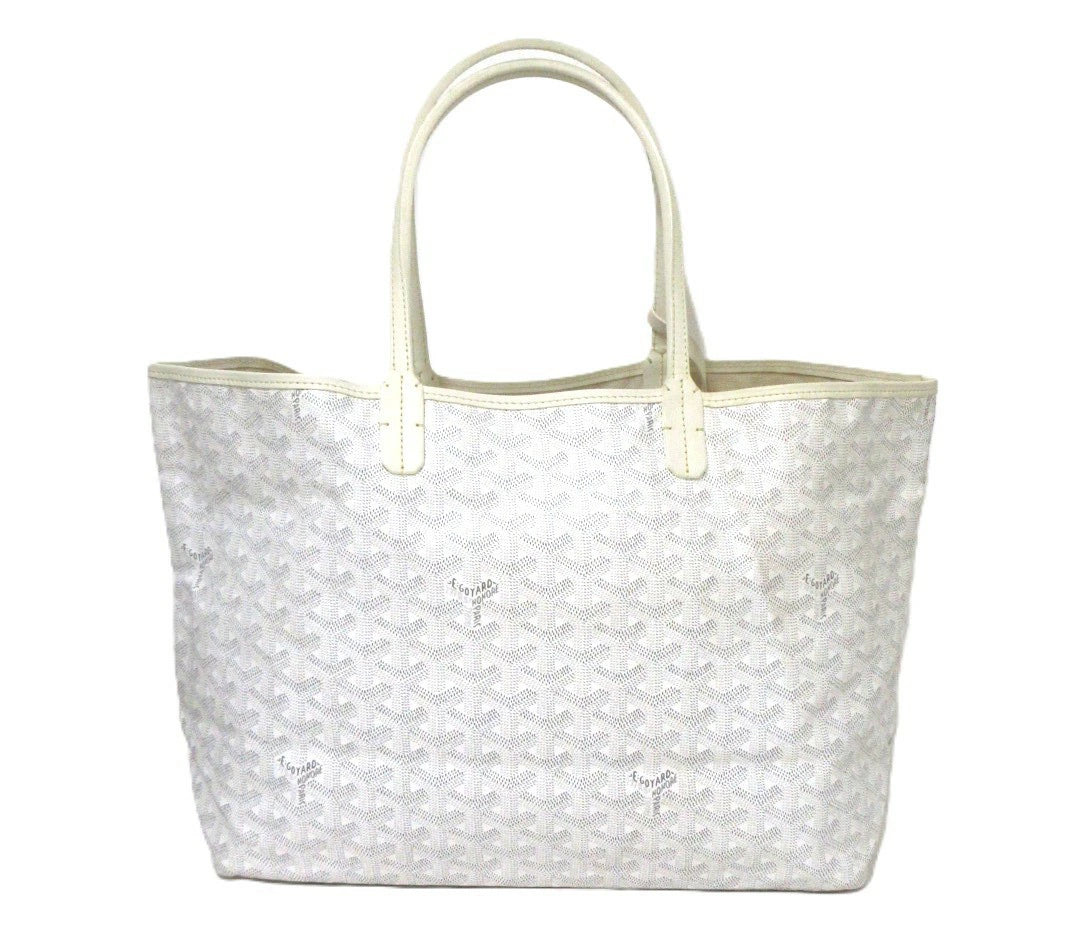 Goyard Saint Louis PM Tote Bag, White, with Pouch