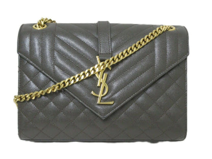 Yves Saint Laurent Paris Envelope Leather Chain Shoulder Bag 600185