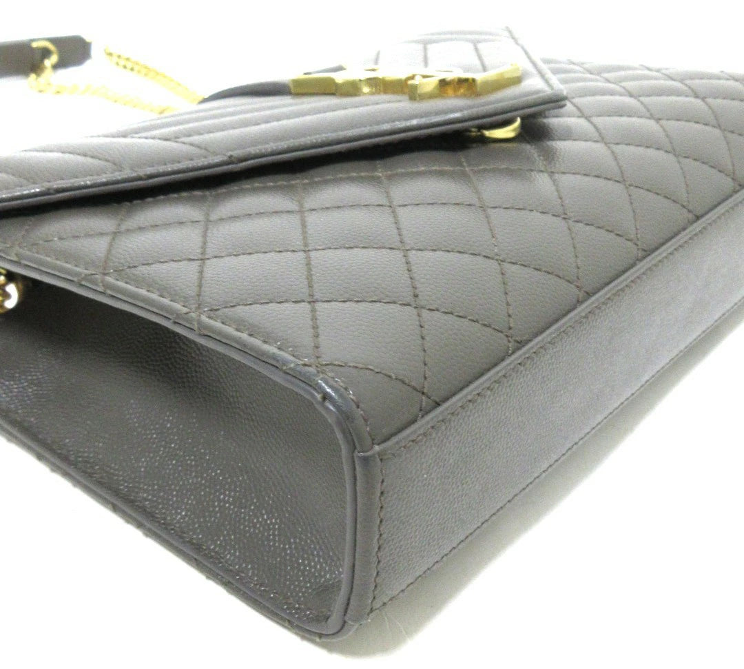 Yves Saint Laurent Paris Envelope Leather Chain Shoulder Bag 600185