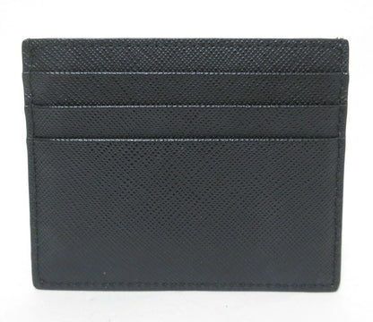 Prada Saffiano Leather Card Case with Triangle Logo, Black