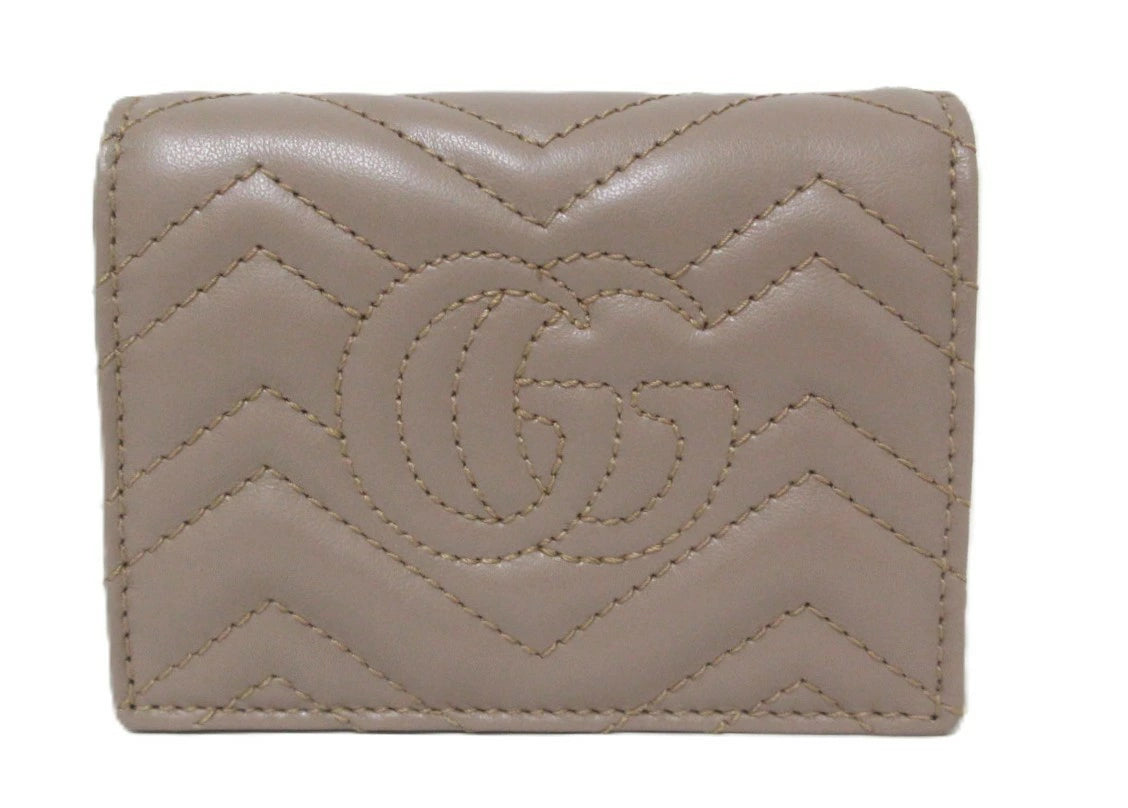 Gucci Double G Leather Compact Wallet 466492 Bi-fold Compact
